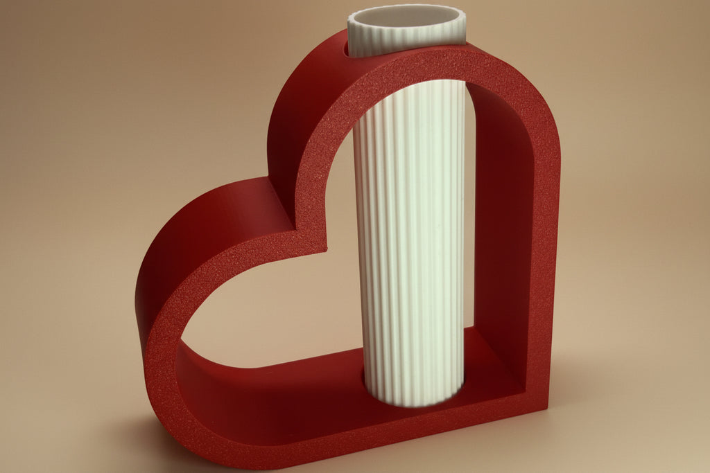Heart Shape Vase Holder With Slim Vase